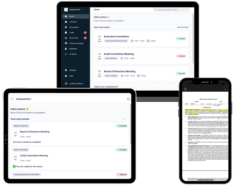 Govrn Board Management Software Interface
