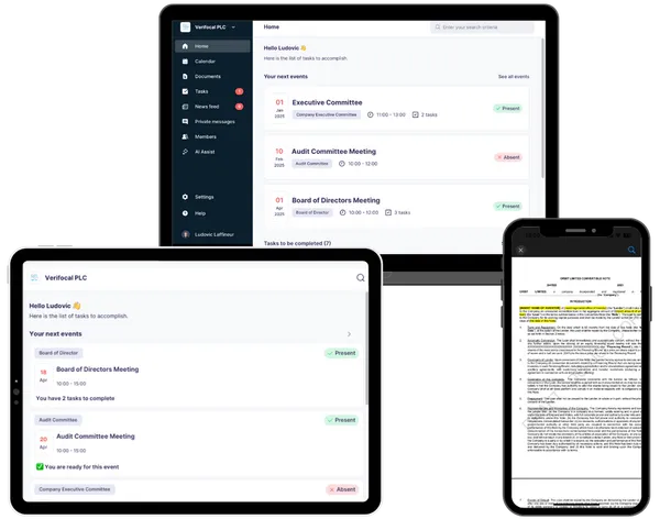 AI-gedreven bestuursvergadering voorbereiding interface