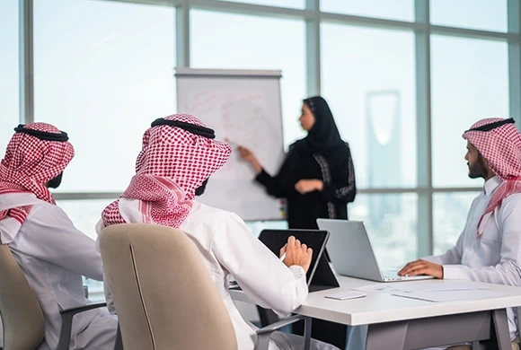 Saudi Arabian board meeting - Vision 2030 digital transformation